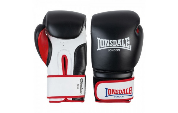 Перчатки тренировочные 12oz Lonsdale Winestone 160001 12 BK/WHT/RD черный\белый\красный 600_380