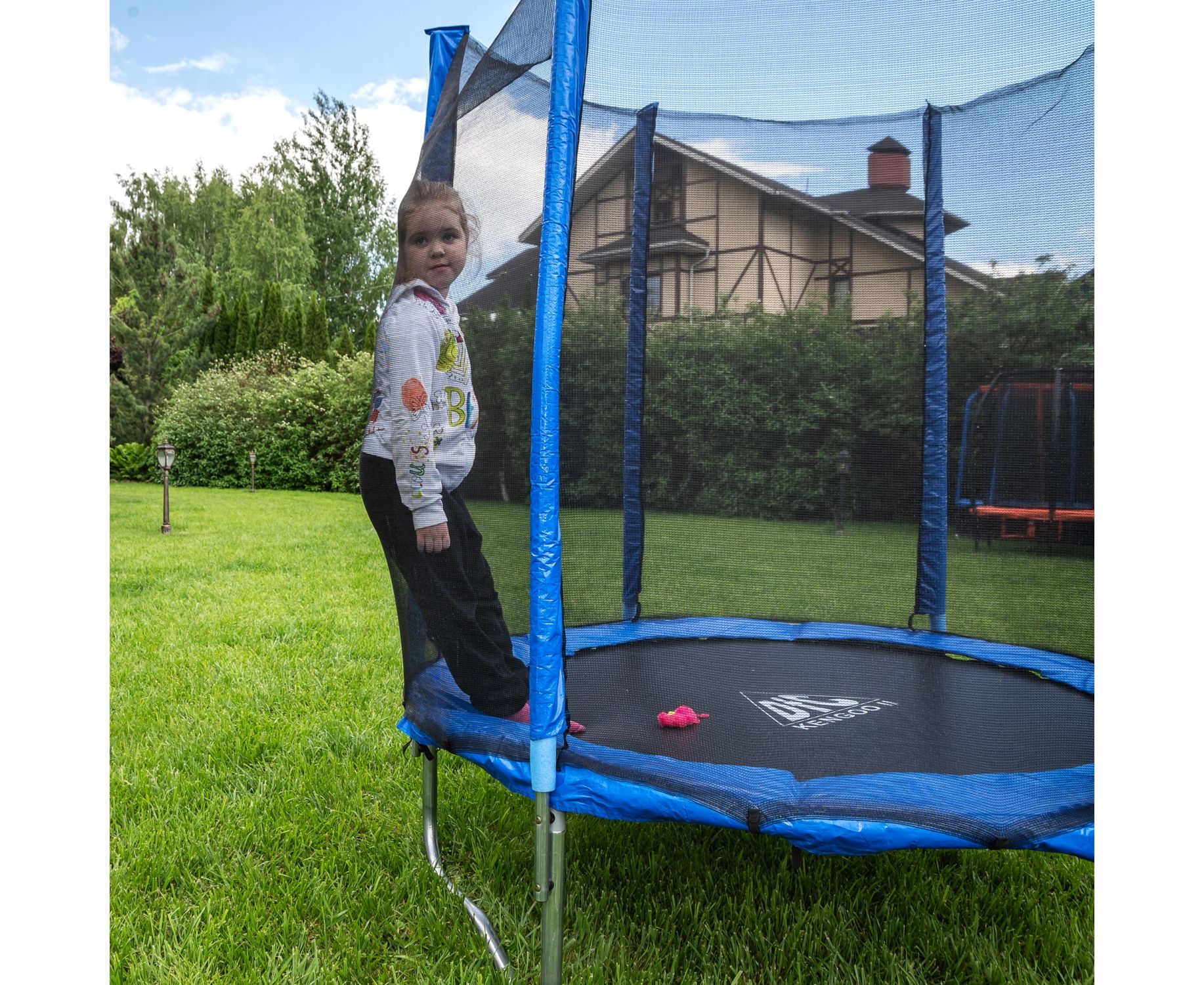 Батут DFC Trampoline Fitness 16ft наружн.сетка (488см) 16FT-TR-B синий 1834_1500