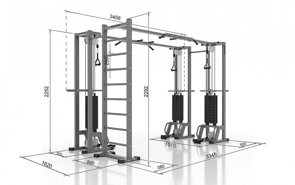 Три рамы и шведская стенка Iron King IK41 1000_627