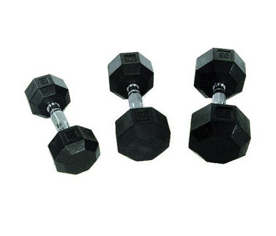 Гантель 30кг Perform Better Rubber Encased Hex Dumbbells 4137-30\BK-30-00 936_800